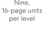 Nine, 16-page units per level