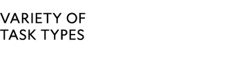 Variety of task types